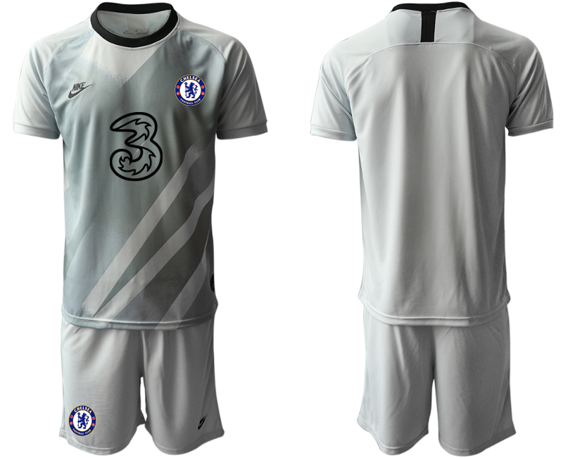 Men 2021 Chelsea gray goalkeeper soccer jerseys->chelsea jersey->Soccer Club Jersey